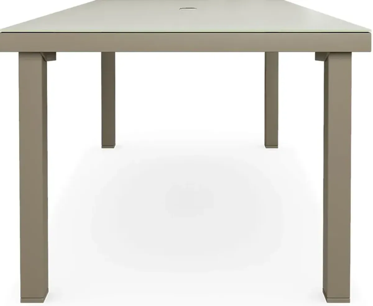 Solana Taupe 70 in. Glass Rectangle Outdoor Dining Table