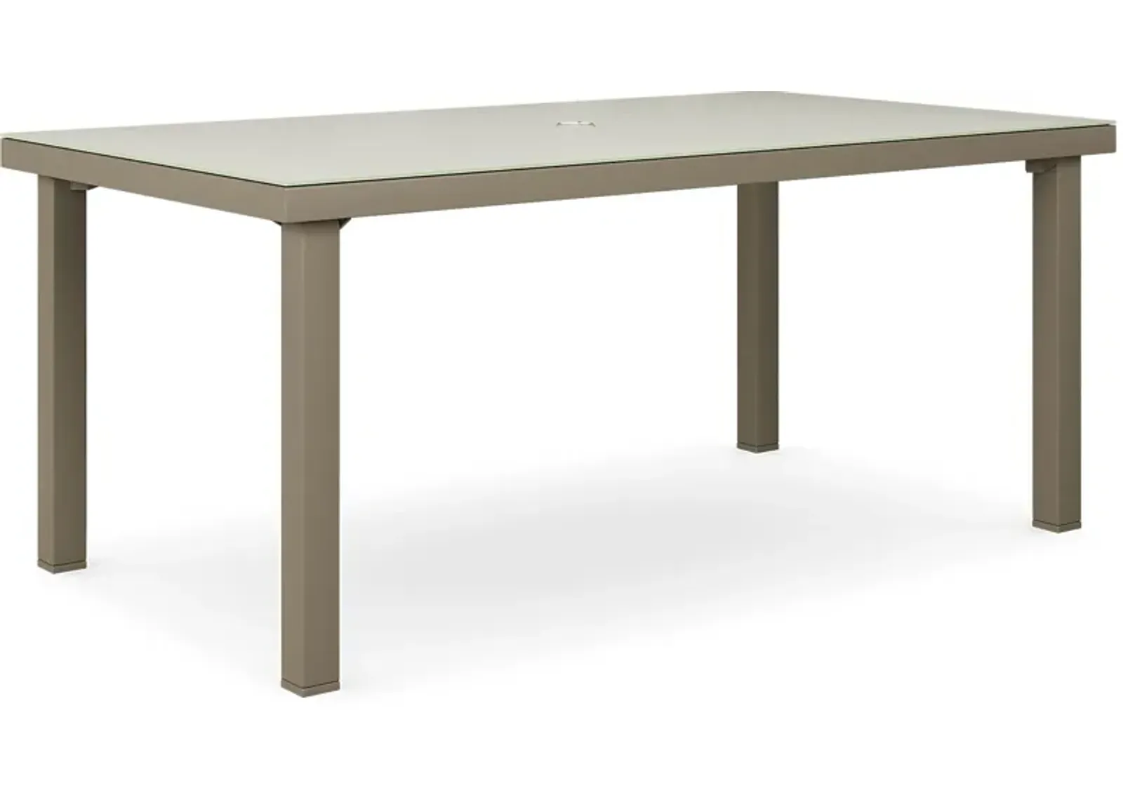 Solana Taupe 70 in. Glass Rectangle Outdoor Dining Table