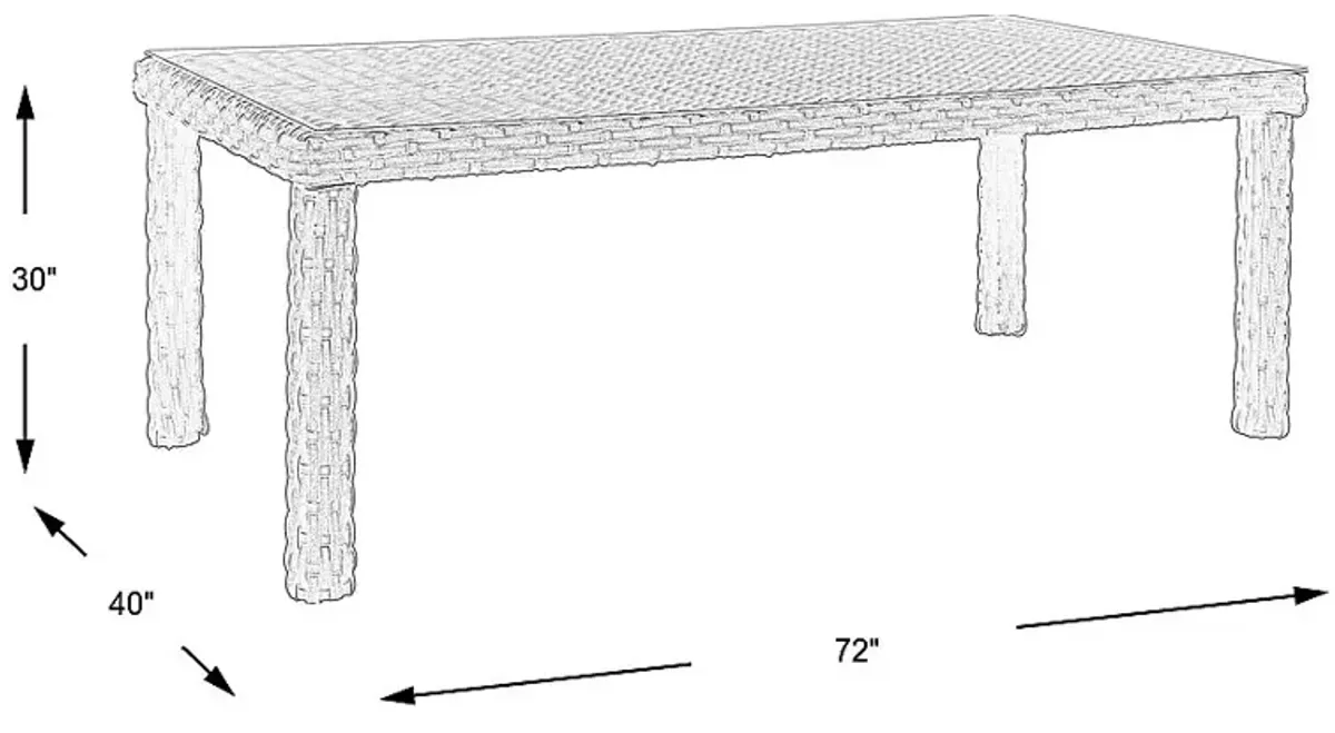 Siesta Key Driftwood 72 in. Rectangle Outdoor Dining Table