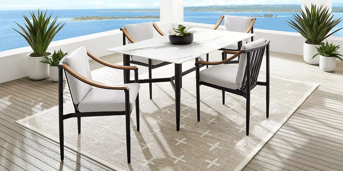 Harlowe Black Rectangle Outdoor Dining Table