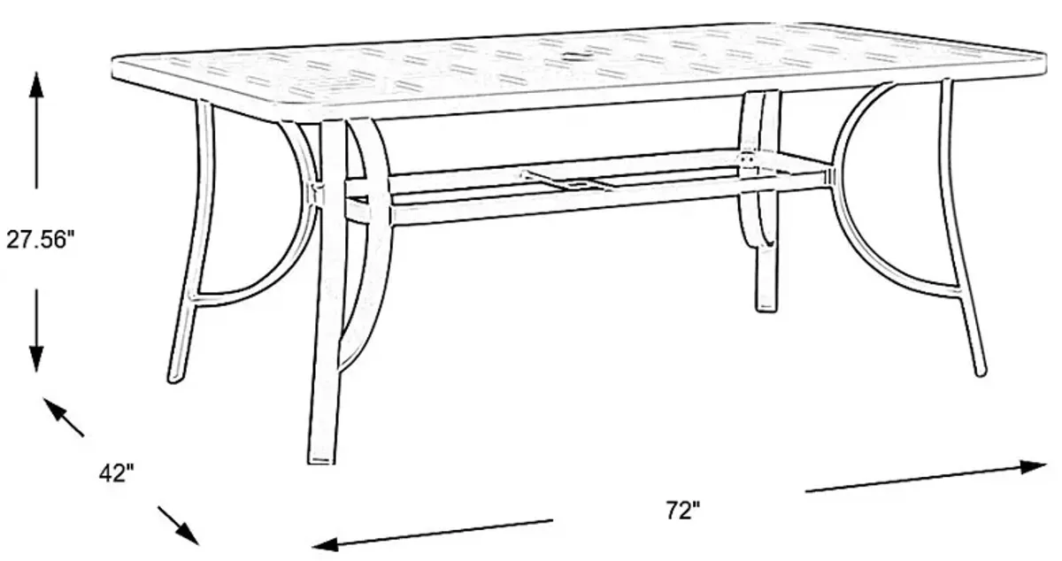 Windy Isle Sand 72 in. Rectangle Outdoor Dining Table