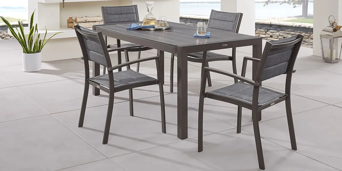 Ocean Tide Gray Outdoor Dining Table