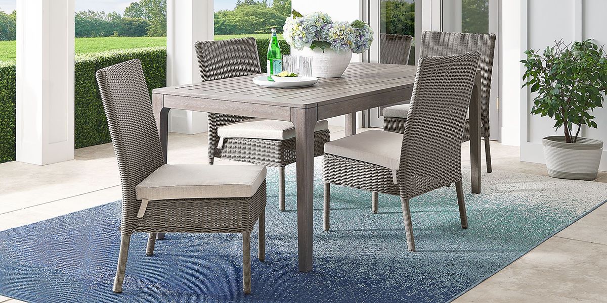 Forest Hills Gray Wood Outdoor Dining Table