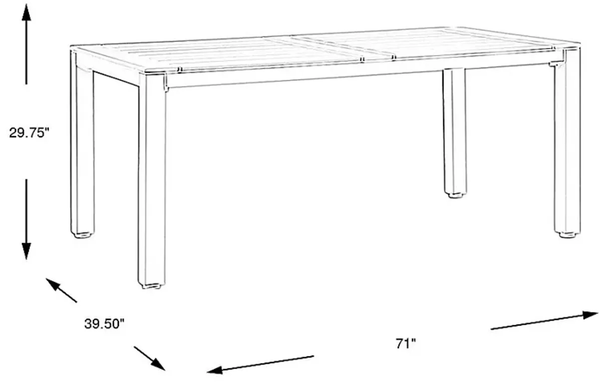 Eastlake White 71 in. Outdoor Dining Table