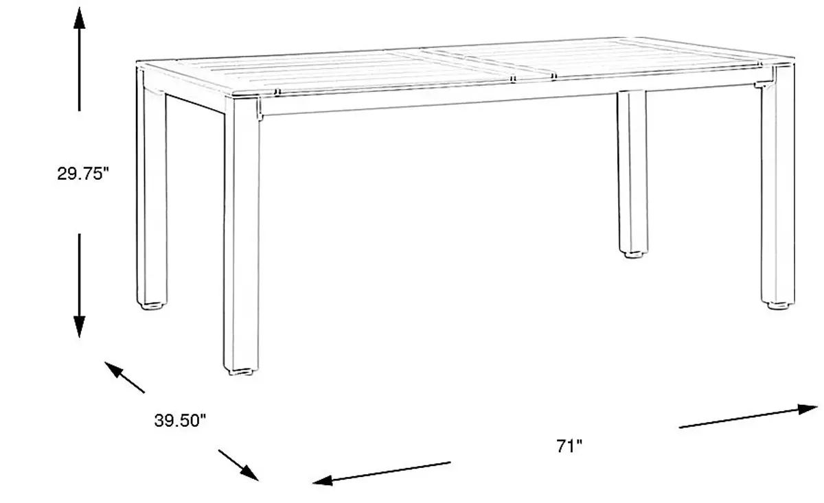 Eastlake White 71 in. Outdoor Dining Table