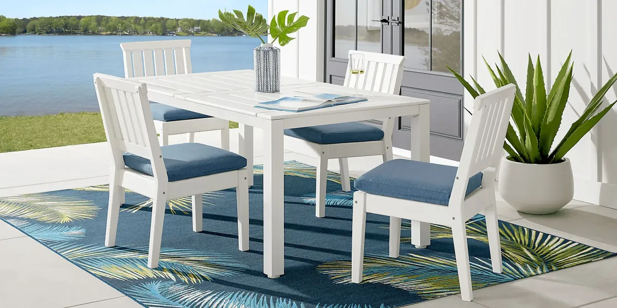 Eastlake White 71 in. Outdoor Dining Table