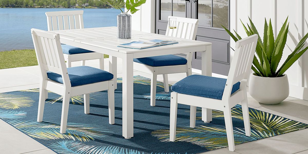 Eastlake White 71 in. Outdoor Dining Table