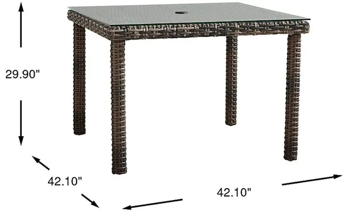 Montecello Gray Outdoor 42 in. Square Dining Table