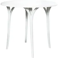 Beswick White 35 in. Round Outdoor Dining Table