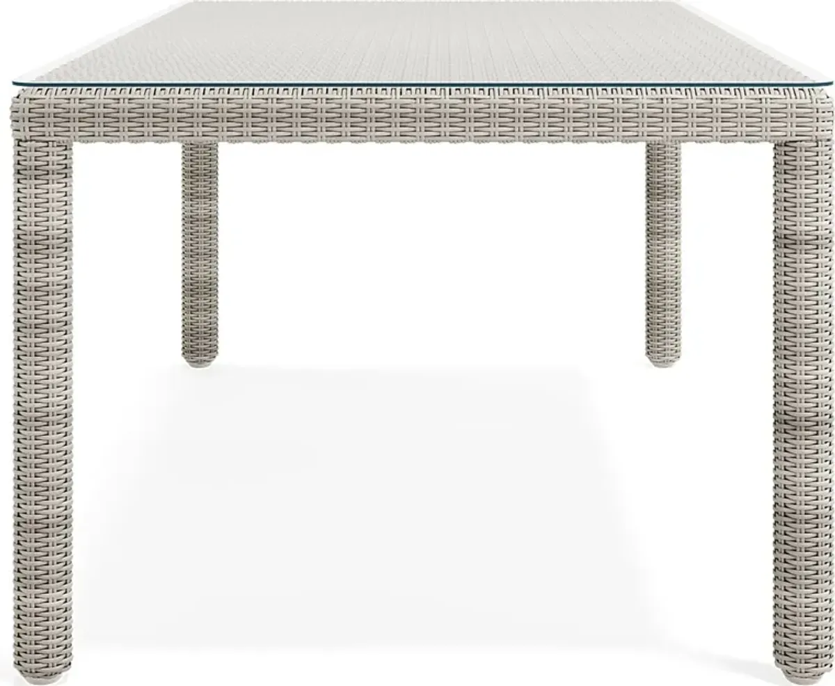 Patmos Gray Wicker Rectangle Outdoor Dining Table