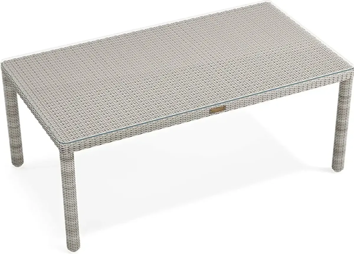 Patmos Gray Wicker Rectangle Outdoor Dining Table