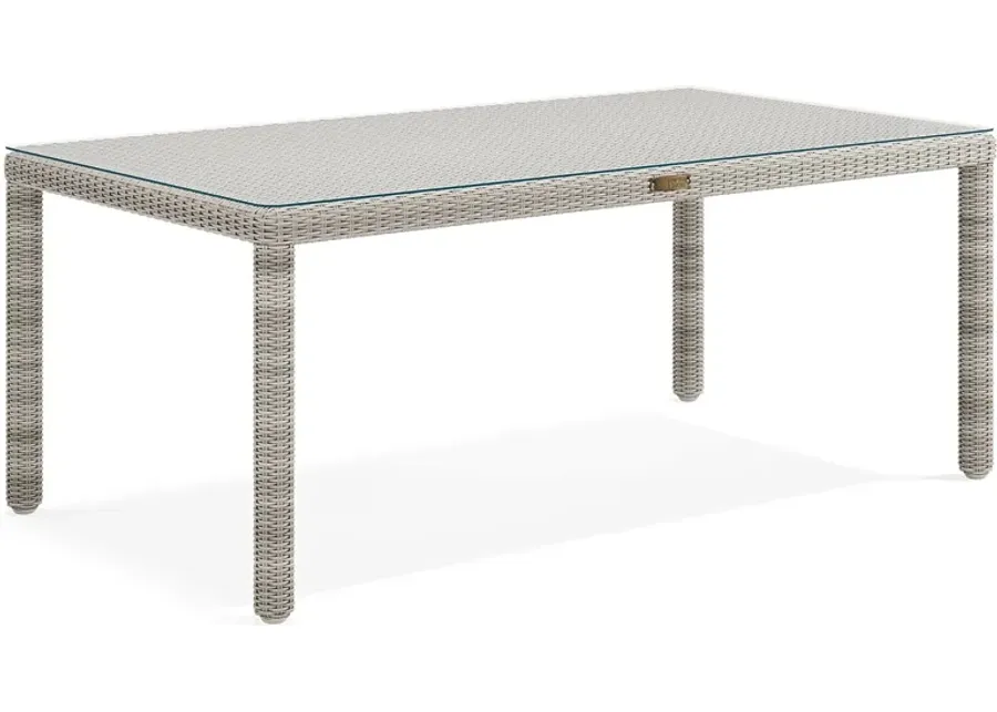 Patmos Gray Wicker Rectangle Outdoor Dining Table