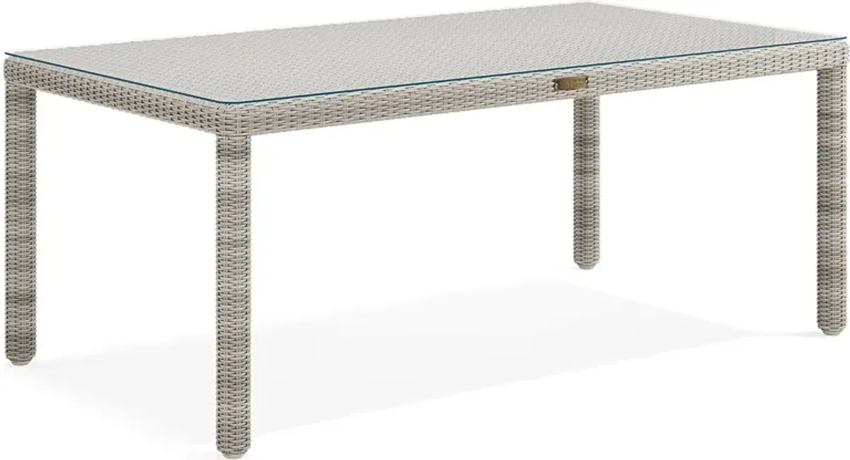 Patmos Gray Wicker Rectangle Outdoor Dining Table