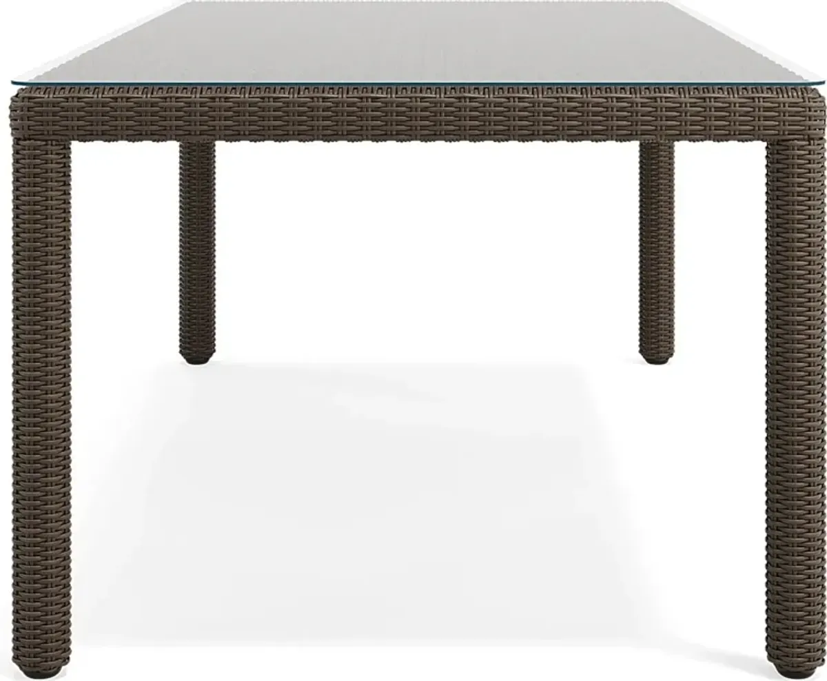 Patmos Brown Wicker Rectangle Outdoor Dining Table