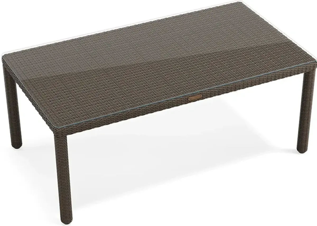 Patmos Brown Wicker Rectangle Outdoor Dining Table