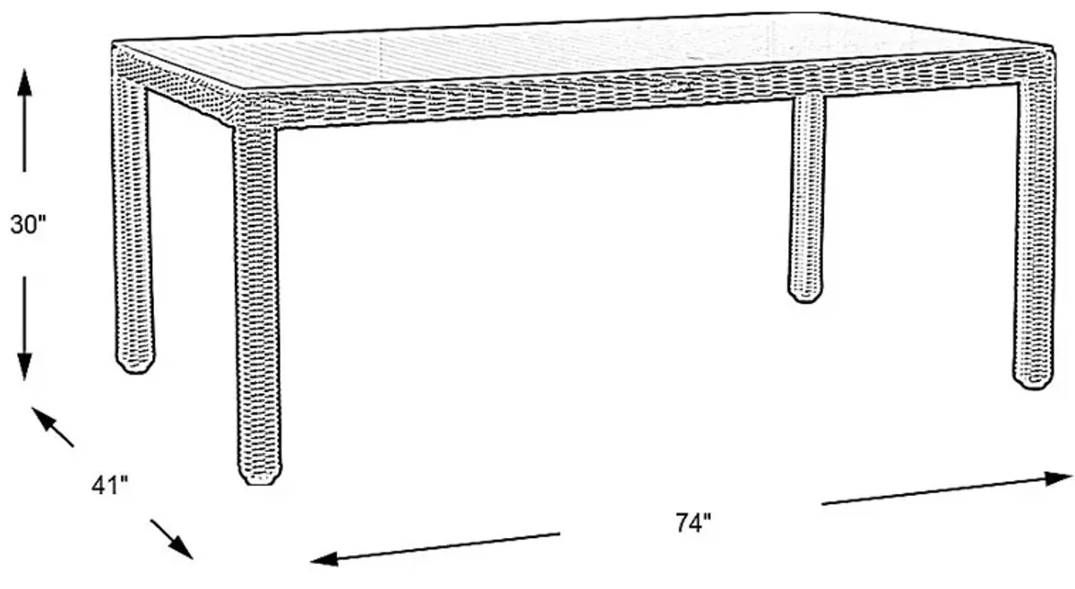 Patmos Brown Wicker Rectangle Outdoor Dining Table