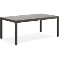 Patmos Brown Wicker Rectangle Outdoor Dining Table