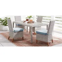 Patmos Gray 5 Pc Outdoor Dining Set with Steel Cushions
