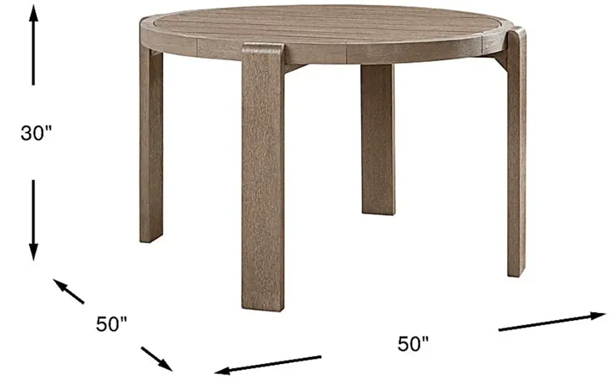 Montecello Gray Outdoor 50 in. Round Dining Table
