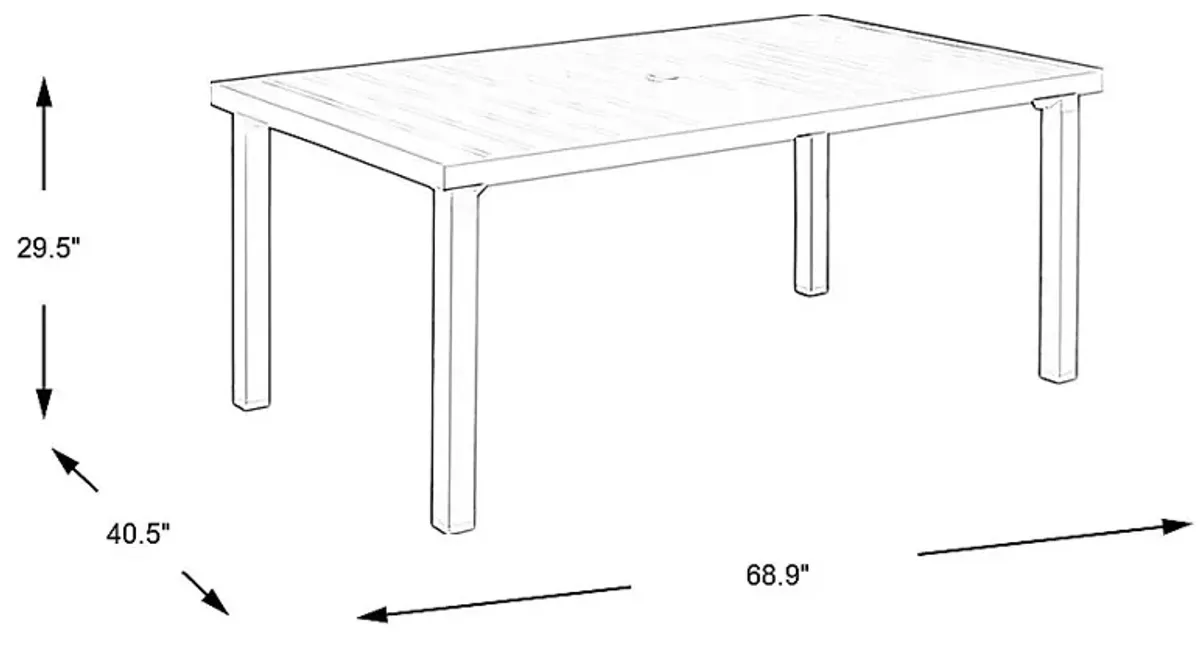 Park Walk White 70 in. Rectangle Outdoor Dining Table