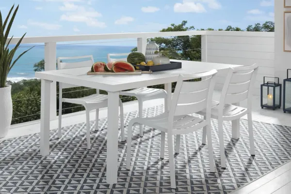 Park Walk White 5 Pc Rectangle Outdoor Dining Set