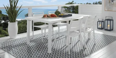 Park Walk White 5 Pc Rectangle Outdoor Dining Set