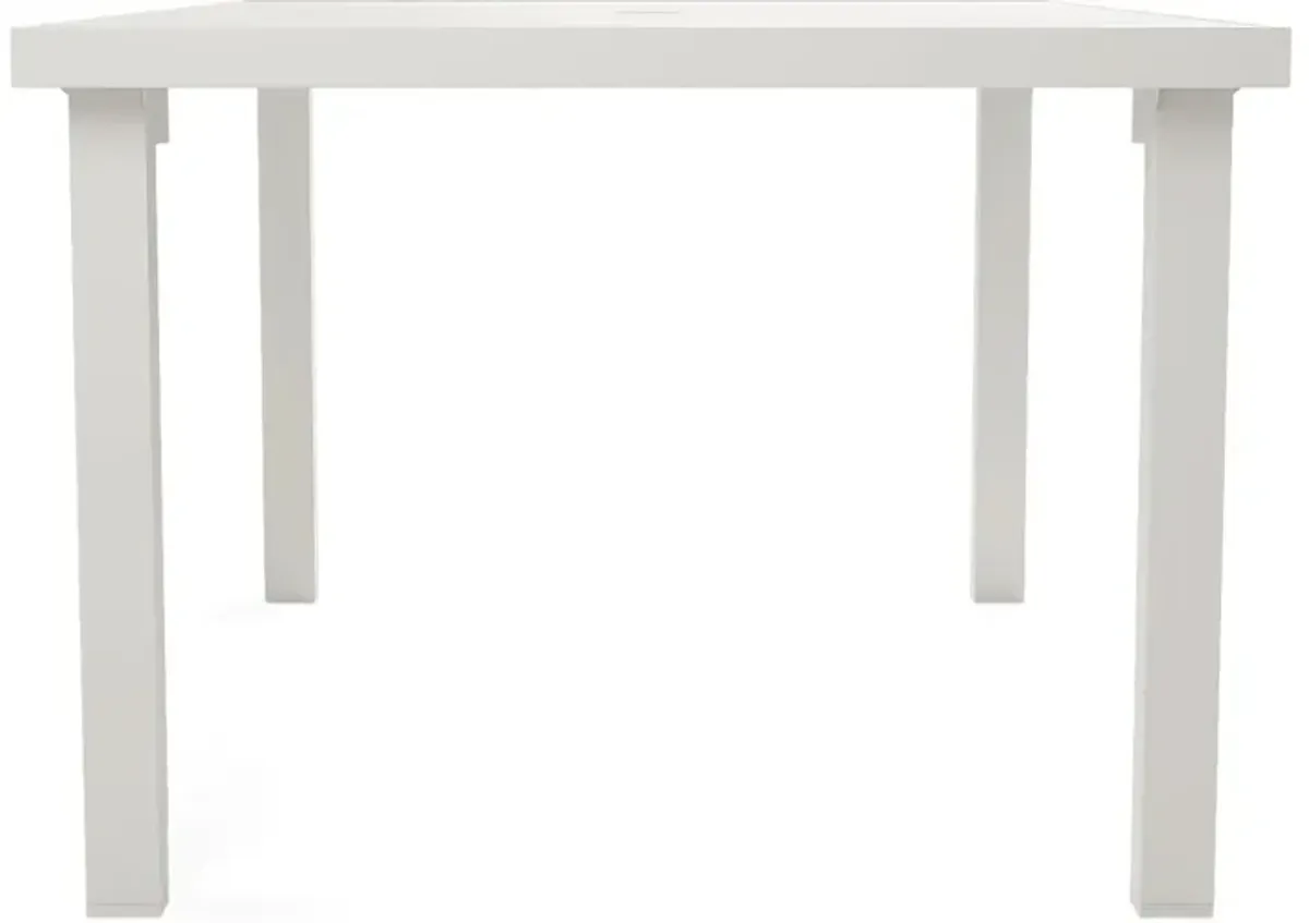 Park Walk White 5 Pc Rectangle Outdoor Dining Set with Surf Chairs