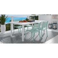 Park Walk White 5 Pc Rectangle Outdoor Dining Set with Arctic Chairs