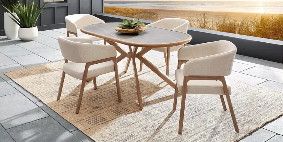 Logen Natural Oval Outdoor Dining Table