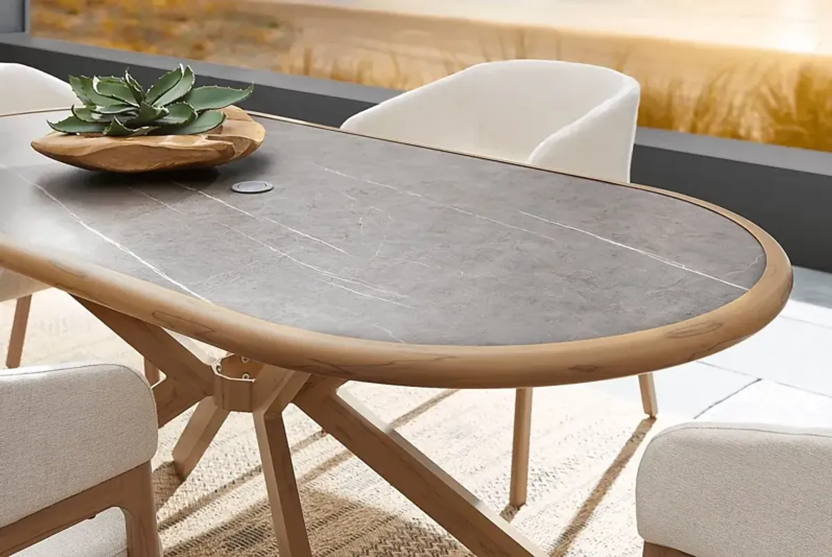 Logen Natural Oval Outdoor Dining Table