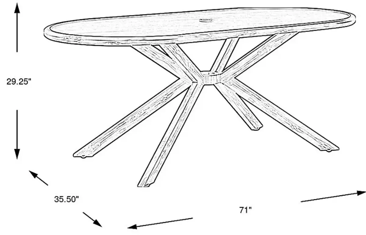 Logen Natural Oval Outdoor Dining Table