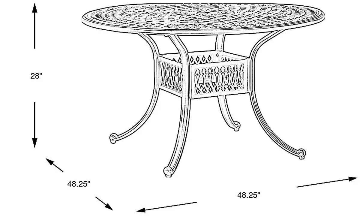 Carina Bronze 48 in Round Outdoor Dining Table