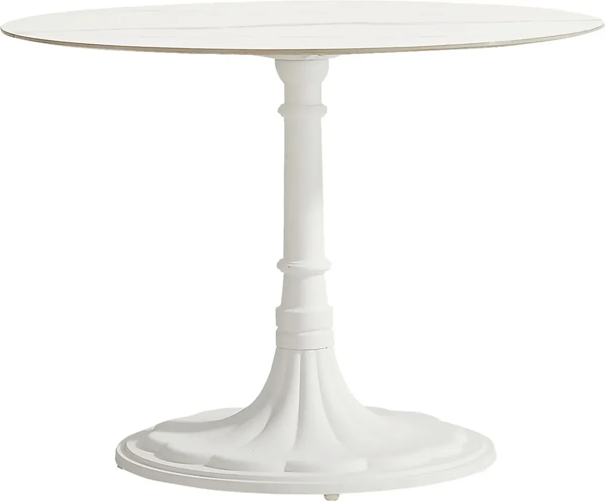 Juliette II White 40 in. Round Outdoor Dining Table