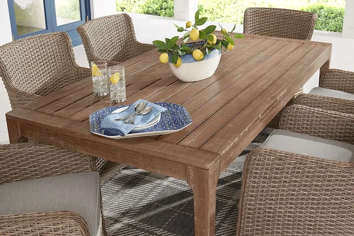 Ridgecrest Natural 74 in. Rectangle Outdoor Dining Table