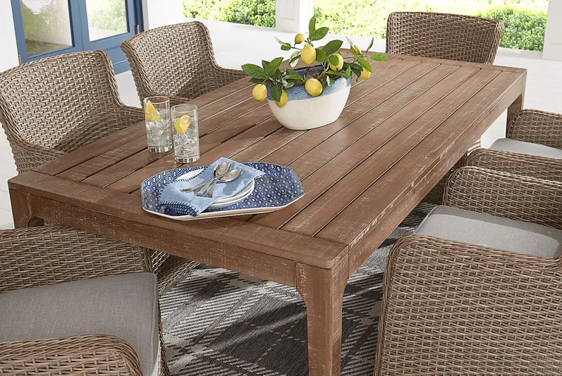 Ridgecrest Natural 74 in. Rectangle Outdoor Dining Table