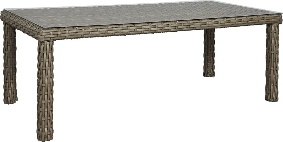 Siesta Key Driftwood 5 Pc 72 in. Rectangle Outdoor Dining Set with Linen Cushions