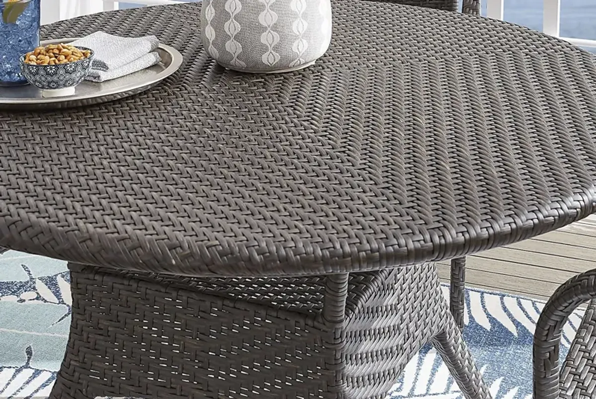 Bay Terrace Brown Wicker 48 in. Round Outdoor Dining Table