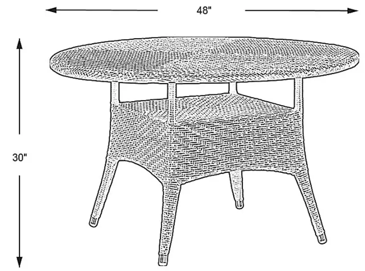 Bay Terrace Brown Wicker 48 in. Round Outdoor Dining Table