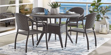 Bay Terrace Brown Wicker 48 in. Round Outdoor Dining Table