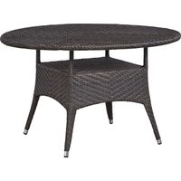 Bay Terrace Brown Wicker 48 in. Round Outdoor Dining Table