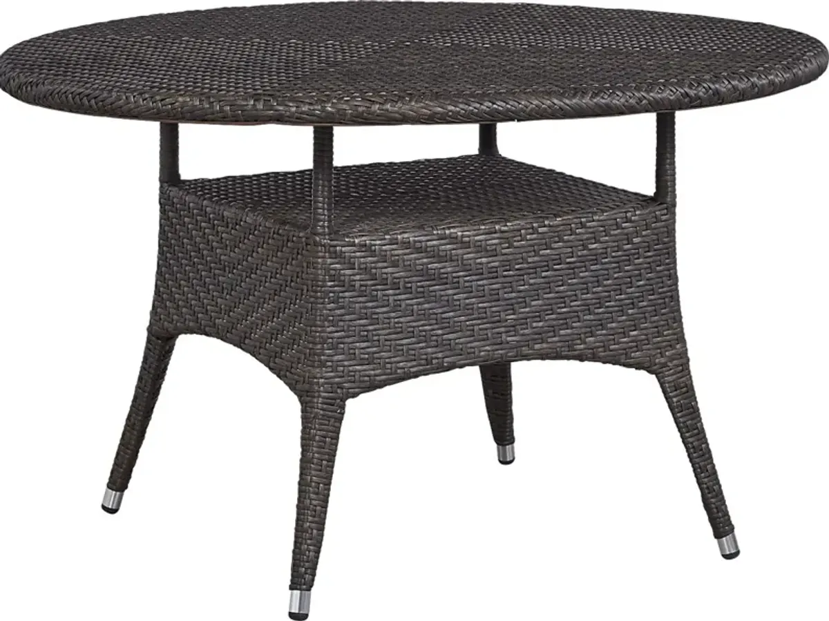 Bay Terrace Brown Wicker 48 in. Round Outdoor Dining Table