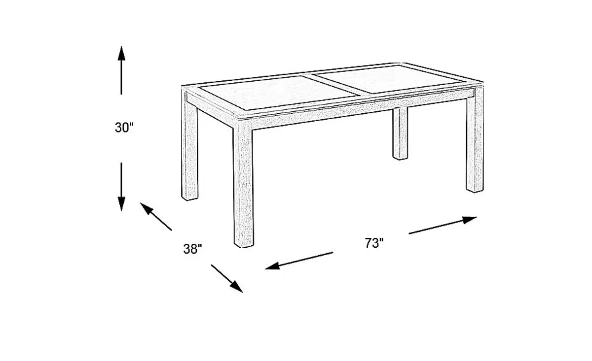 Lake Tahoe Gray Rectangle Outdoor Dining Table