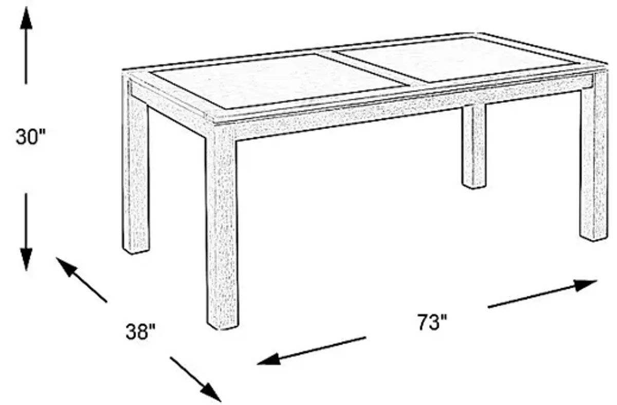 Lake Tahoe Gray Rectangle Outdoor Dining Table