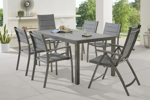 Ocean Tide Gray 7 Pc Outdoor Dining Set
