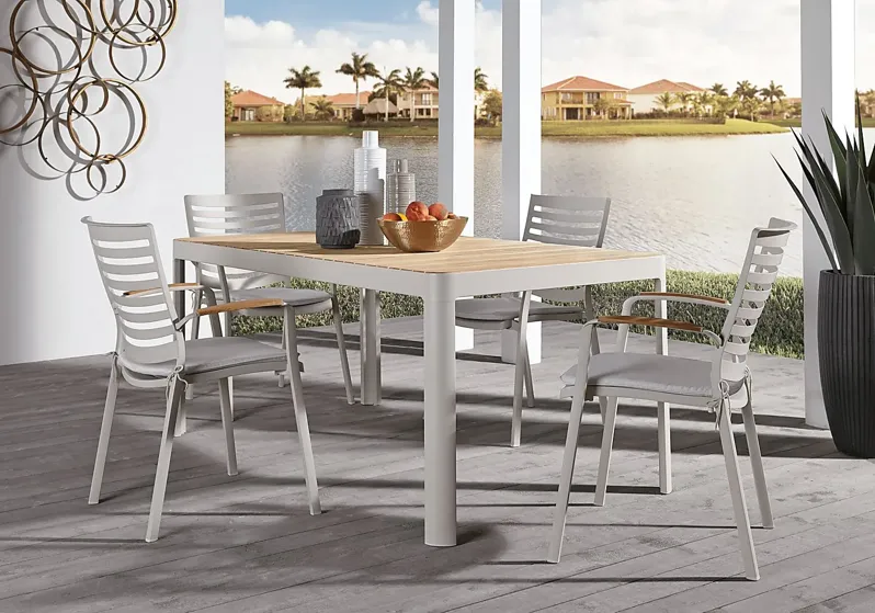 Garden View Sand 7 Pc Rectangle Outdoor Dining Set