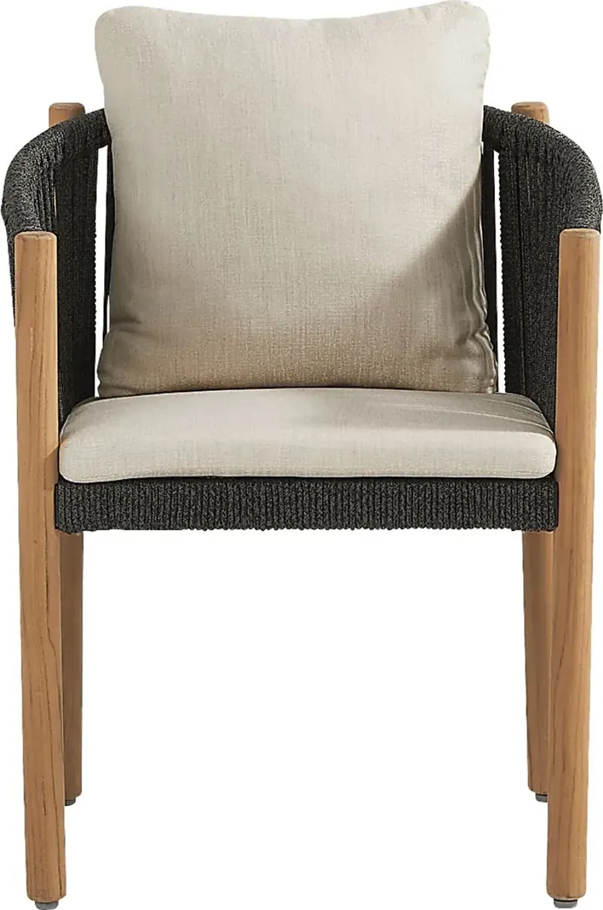 Koda Natural 5 Pc Outdoor Dining Set with Charcoal Arm Chairs