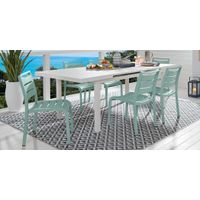 Park Walk White 7 Pc Rectangle Outdoor Dining Set with Arctic Chairs