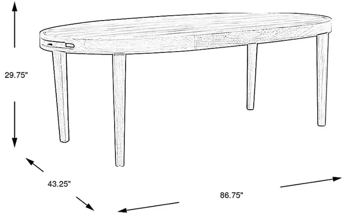 Riva Blonde Oval Outdoor Dining Table