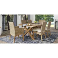 Southport Tan 7 Pc Outdoor Dining Set