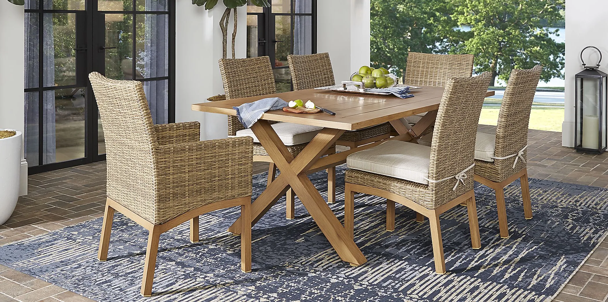 Southport Tan 7 Pc Outdoor Dining Set